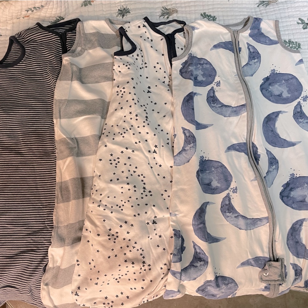 Set of 4 Burt’s Bees Beekeeper Sleepsack Sz Medium; 6-12 Months